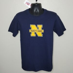 Vintage 90s Navy Dad Mens Small T-shirt USAF Made USA Tee Crew Navy MJ Soffe NEW